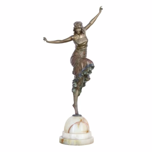 The Russian Dancer Bronze Statue on Marble Base Paul Philippe c.1925
