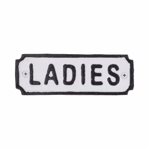 Old Fashioned Antique Replica Ladies Restroom Sign in Cast Iron 6.5 inches