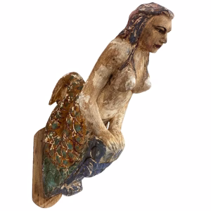 Wall Mounted Ship's Figuehead Mermaid Antique Replica Folk Art Masthead