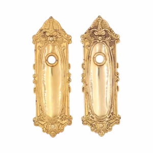 Solid Brass or Bronze Vintage Door Plate Pair - The Milford - Choose Finish