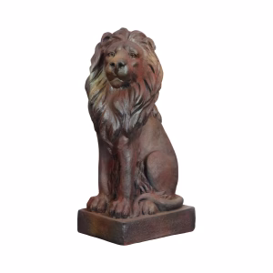 Faux Terra Cotta Lion Statue 29 Inches Tall