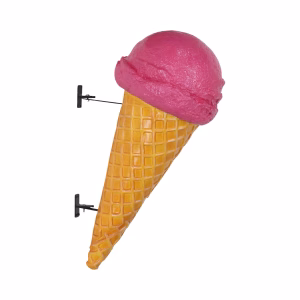 Wall Mounted Strawberry Ice Cream Waffle Cone for Advertising Sign