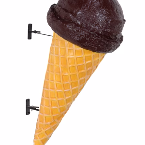 Wall Mounted Chocolate Ice Cream Waffle Cone for Advertising Sign