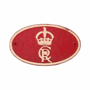 Royal Crest King Charles CR III Wall Plaque Cast Iron English Sign