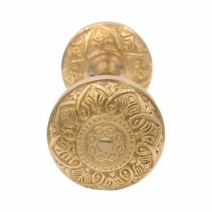 Vintage Brass Door Knobs Victorian Spade Arts and Crafts Style Pair