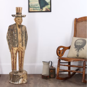 Uncle Sam Folk Art Wood Statue Sculpture 47.5 Inches Tall