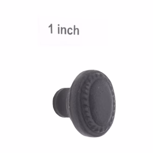Cast Iron Cabinet Knobs with Beaded Rope Design 1 inch