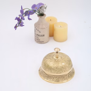 Extra Large Polished Solid Brass Victorian Counter Reception Bell