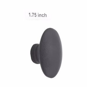 Cabinet Knobs Smooth Oval Design 1.75 Inches Black Cast Iron
