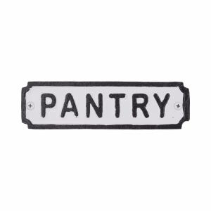 Old Fashioned Antique Replica Pantry Sign in Cast Iron 7.5 Inches