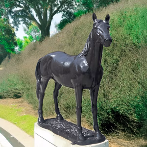 Life Size Horse Statue on Base - 66 inches Tall Equestrian Sculpture