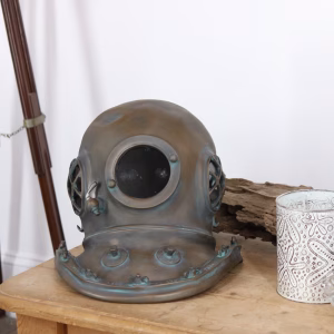 Wall Mount Deep Sea Divers Helmet in Faux Bronze