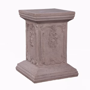 English Queen Anne Pedestal Faux Marble Stone Quite Large 22" Tall