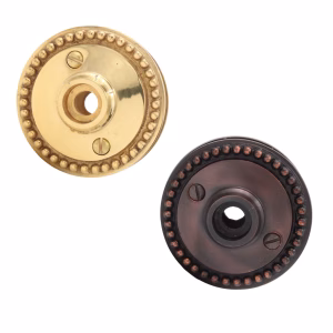 PASSAGE Solid Cast Brass 2.5 Inch Dia Rosette Door Back Plate - 2 Finish Options