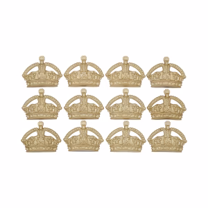 English Phone Booth Emblem Gold Painted Finish Royal Crown Box Set of 12