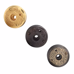 PRIVACY Solid Cast Brass Spade Round Rosette Door Back Plate - 3 Finish Options