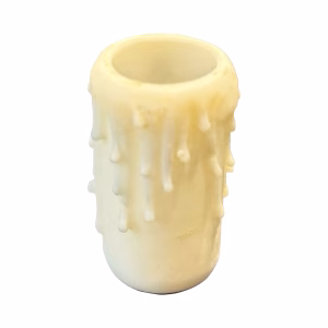 Ivory Colored Candle Cover or Sleve Poly Bees Wax 2" Tall