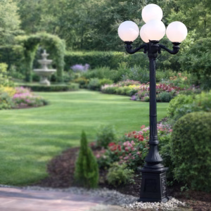 9.5 Ft 5 Arm Victorian Light Pole for Commercial or Residential - Square Base