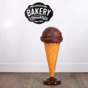 Chocolate Ice Cream Cone Shop Sign 3 Ft Standing Display