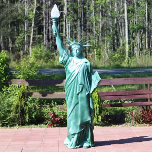 7 Ft Statue of Liberty Garden Statue with Glass Flame Shade - Non Rust Aluminium
