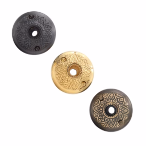 PASSAGE Solid Cast Brass Spade Round Rosette Door Back Plate - 3 Finish Options
