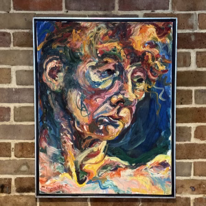 Vintage Impasto Mans Face Portrait Amazing oil Painting  Emotional Expressionism Art