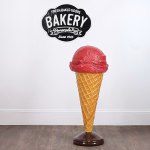 Cherry Sherbet Ice Cream Cone Shop Display 3 Ft Standing Sign