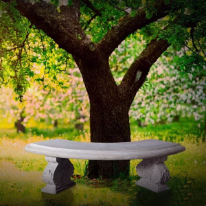 Antique Style Garden Bench faux Stone or Marble Seat Victorian Design