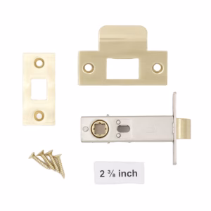 PASSAGE Door Latch Set 2 3/8 Inch Back Set For Interior Doors - Solid Cast Brass