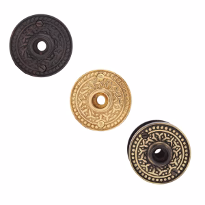 PASSAGE Solid Cast Brass Rice Round Rosette Door Back Plate - 3 Finish Options