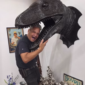 Aluminum Wall Hanging Velociraptor Bust Head - Unique Dinosaur Decor - Bronze