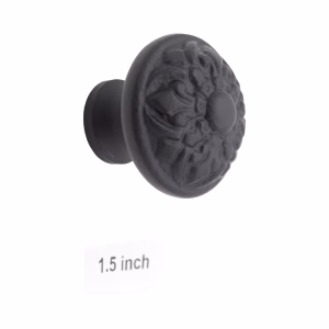 Cast Iron Cabinet Knobs with Antique Style Spade Design 1.5 Inch