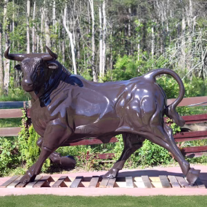 Majestic Full-Size Aluminum Standing Bull Statue - Durable Outdoor Sculpture