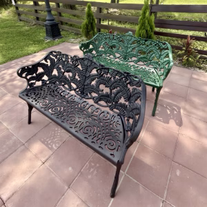 Pair of Fern Motif Benches for Garden or Street Scape - 2 Color Choices