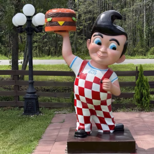 Bobs Burgers Big Statue of Boy with old-Hamburger Advertising 88" Tall