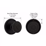 Large Round Beaded Privacy Set in Oil Rubbed Bronze - 5 Door Knob Choices, front view